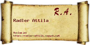 Radler Attila névjegykártya